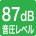 音圧レベル87dB