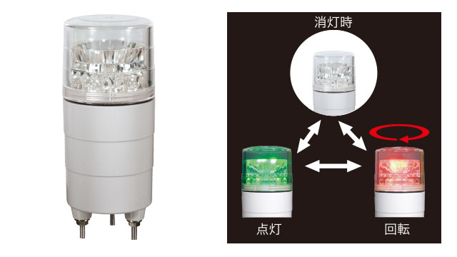 LED回転灯ニコミニ：コンパクトで小型機器分野など幅広い用途に｜日惠